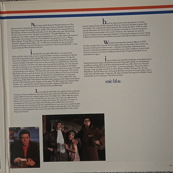 Jacques Brel Is Alive And Well Soundtrack 1974 Atlantic Vinyl LP Album - Picture 4 of 11